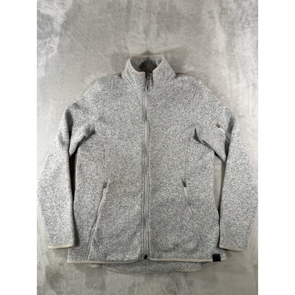 LL Bean Jacket Women's Medium Regular Grey Sweater Fleece Full Zip